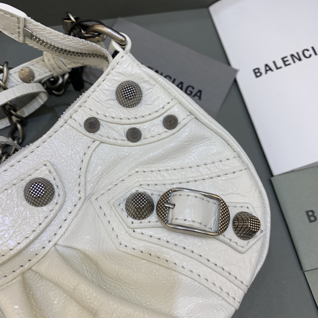 Balenciaga Le Cagole Mini Bag With Chain Shoulder Bag White